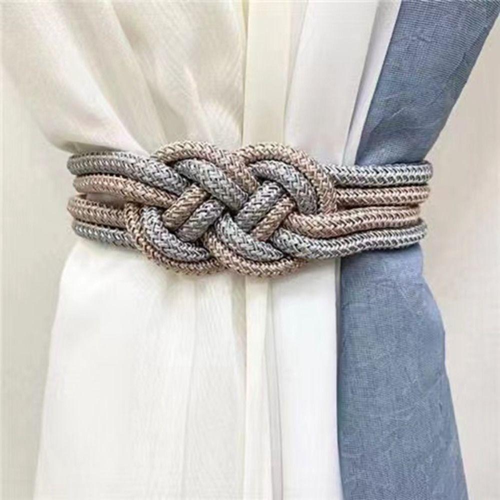 Two-color Braided Curtain Tieback No Installation Chinese Knot Curtain Strap  Curtain Accessories