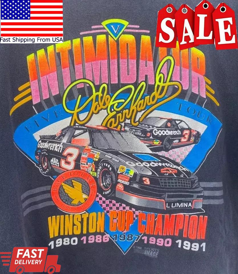 Винтажная футболка 90-х Дейл Эрнхардт Intimidator NASCAR Унисекс S