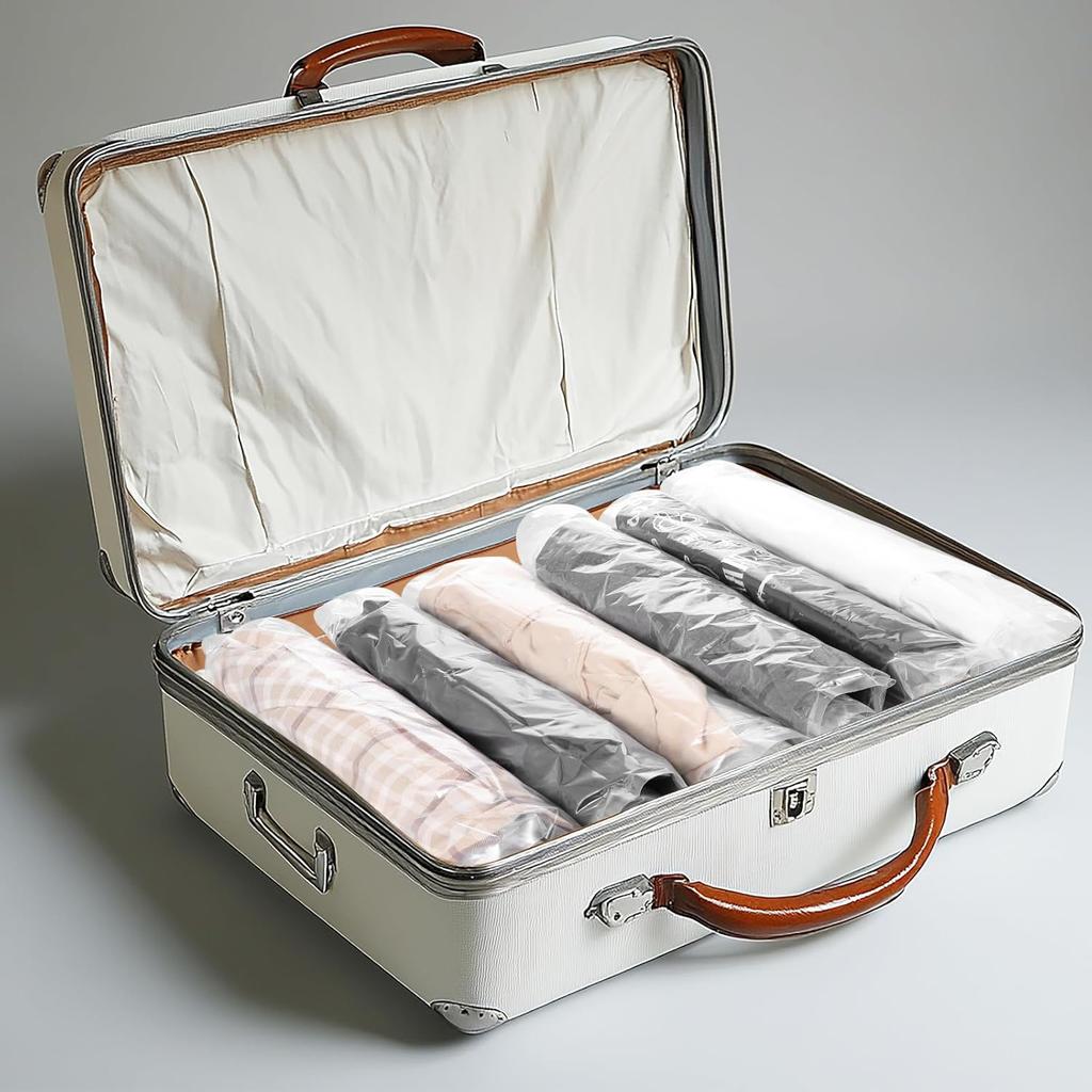 20  Multiple Sizes Vacuum Storage Bags Hand Roll Durable Space Saver Bags For Clothes Clothing Travel Moving Must Have Organizer