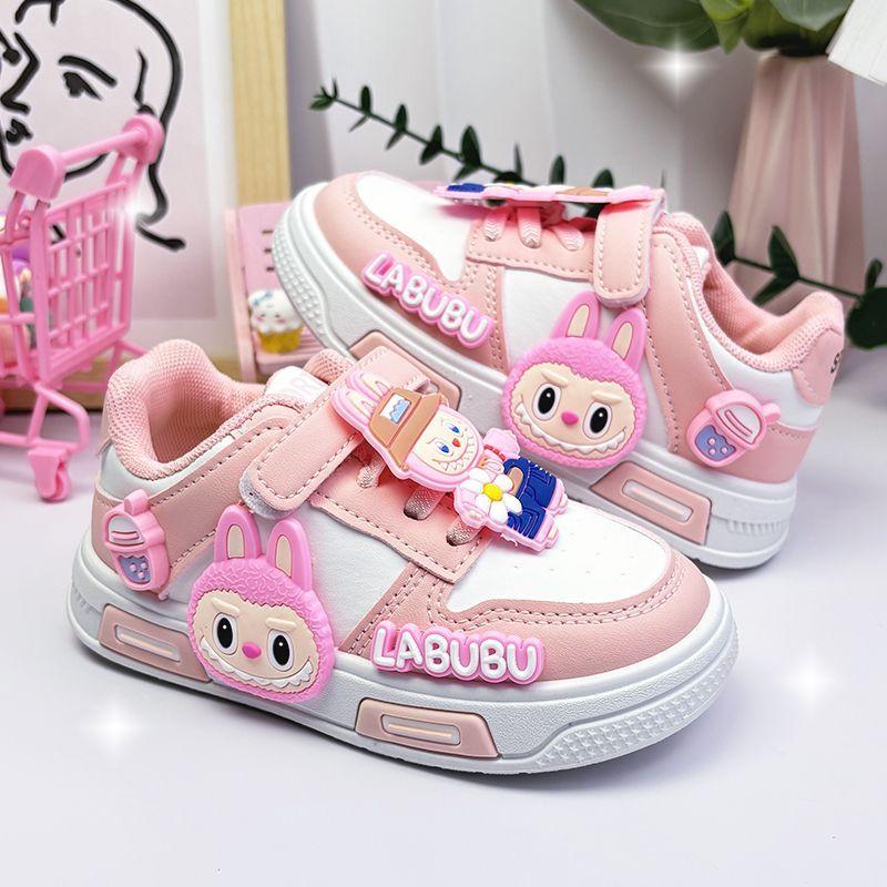 

Children s Leather Waterproof and Anti-slip Soft-soled Sports Shoes, Autumn Girls Fashionable Board Shoes 34