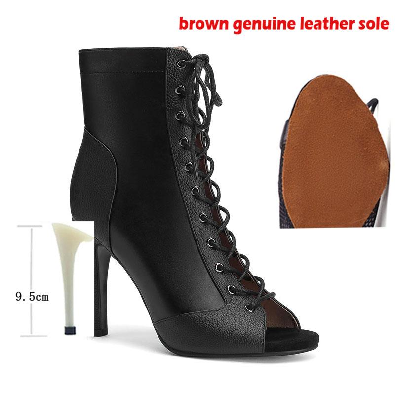 2053 New Fashion Women Thin High Heels Dance Shoes Comfort Peep Toe Boot Indoor Suede Sole Customizable Sexy Stilettos Booties