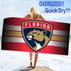 Florida Panthers Print Beach Towel, Large Soft Quick Dry Towel for Beach Camping Swimming