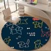 1pc Dogs Little Office Round Area Rug, Indoor Mat Suitable ForOffice, Under Office Chairs Bedroom Living Room Home Decor, Room Decot036