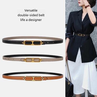 Women's Elegant Dual-Purpose Slim Belt: Perfect for Skirts and Pants, Fashionable and Versatile.