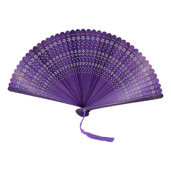 

Винтажный складной веер ручной работы из бамбука, веер для танцев в китайском стиле с ажурным узором, ручной веер для танцевальных выступлений, летний повседневный выход фиолетовый