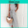 Stylish Womens Summer Striped Wide Leg Holiday Jumpsuits Playsuits Elegant Culotte Ideal For Any Occasion