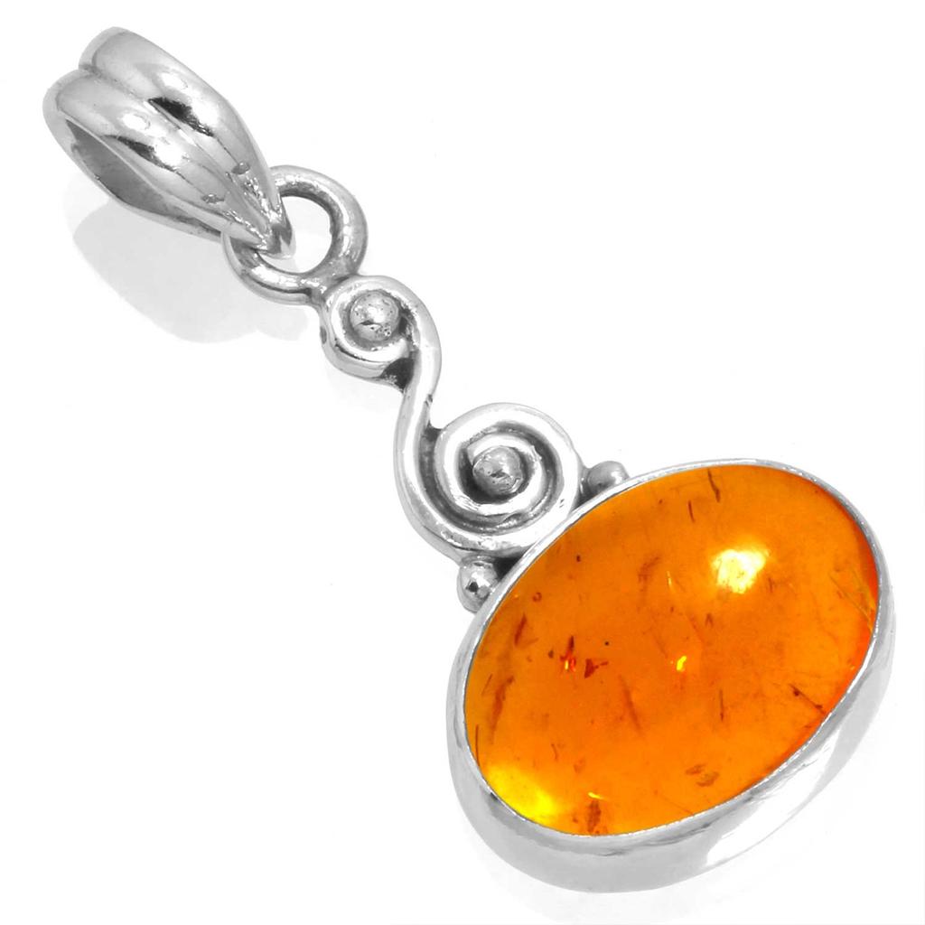 925 Sterling Silver Pendant Women Gemstone Handmade Jewelry Thanksgiving Gift Amber Amethyst Black Onyx Carnelian Garnet Quartz Green Onyx Gold Stone