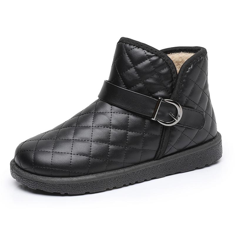 Women's Winter Casual Platform Snow Boots Faux Fur Lined Walking Short Booties Shoes Comfortable Fuzzy PU Leather Non-Slip Warm Ankle Boots for Women