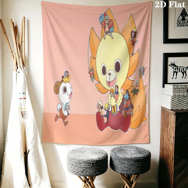 One Piece Jolly Roger Logo Wall Tapestry Aesthetic Wall Hanging Printed Fabric Blanket Decorative Tapestries For Bedroom Living Room Home Decor