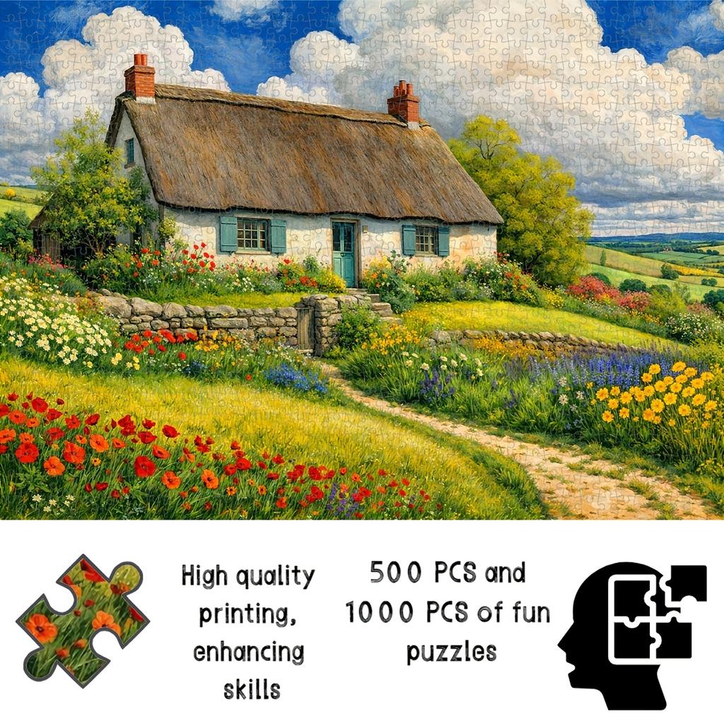 500/1000pcs Puzzle Game (Hana No Msha Unka-Saki) Suitable for Living Room Decoration, Wedding Home Setup, Gift Packaging, Jigsaw Puzzle, New Year, H