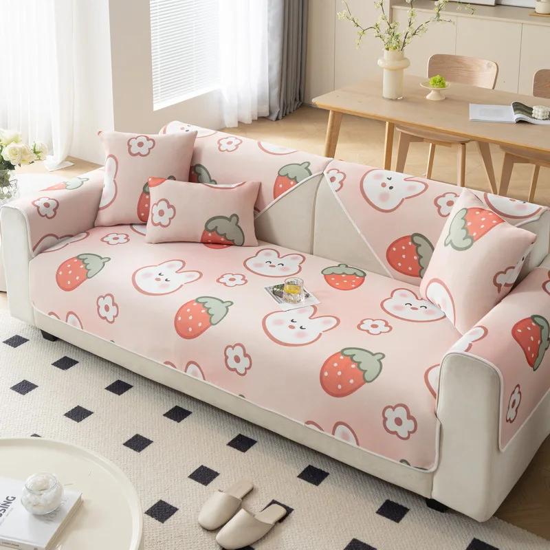 

Летний Ветрозащитный Подушка для дивана из ледяного шелка Гостиная Дышащая Прохладная Комбинированная Накидка для дивана Нескользящая Моющаяся Накидка для дивана с принтом 70x70