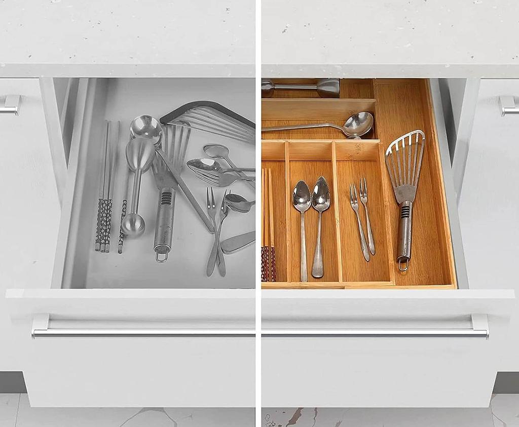 Ikar Bamboo Cutlery Organizer
