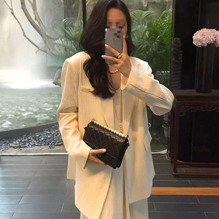 Temperamentvolles zweiteiliges Trägerkleid & Jacken-Set - Figurschmeichelndes Freizeit-Anzug für Damen für Frühling und Herbst