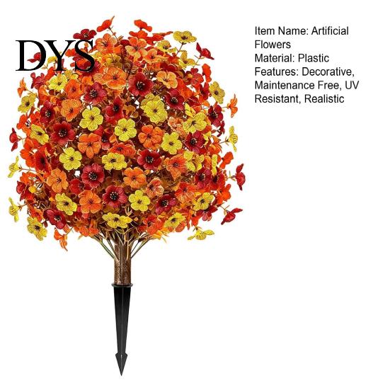Maintenance Free Indoor Plants Fall Artificial Topiary Ball Flowers, Mums Tree, UV Resistant Outdoor Flowers with Decorative Faux for Weddings Spike,