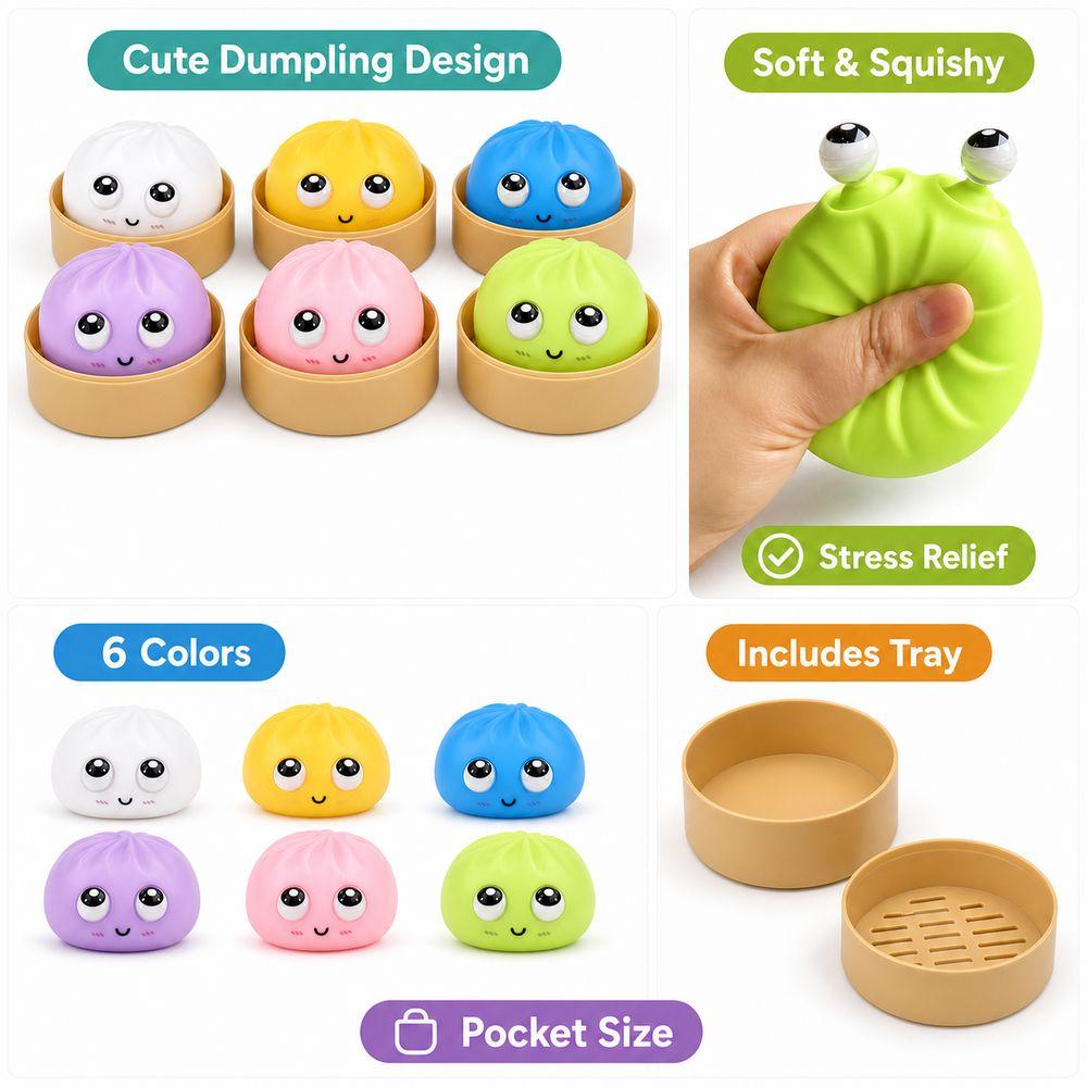 Big-eyed Cutie Steamed Stuffed Bun Squeeze Pinch Le Stress Relief Sensory Ball Home Decoration