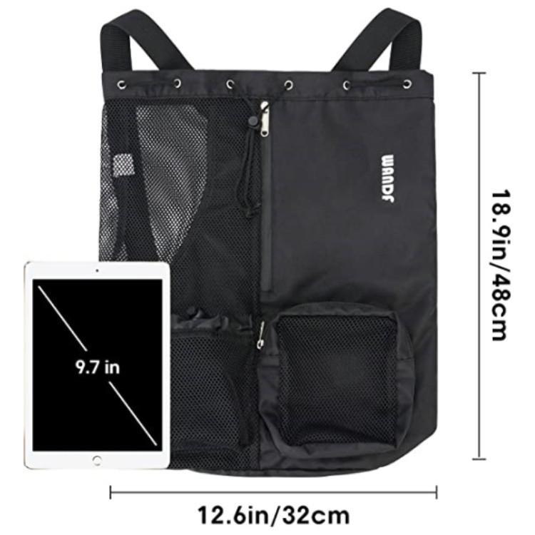 Swim Bag Mesh Drawstring Backpack with Wet Bag Beach Backpack, Gym and Exercise Gear Bag