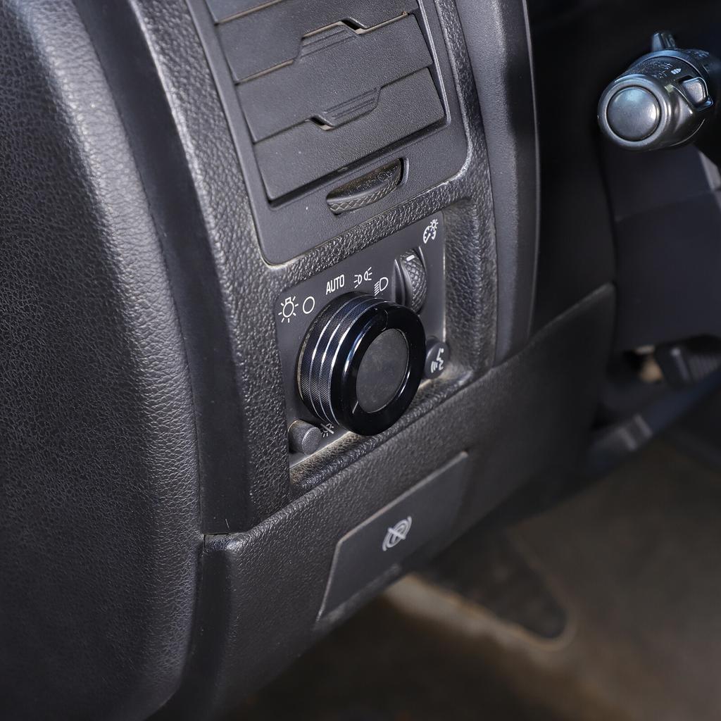 Black Alloy Center Console AC Switch Knob Cover Trim Ring For Hummer H3 2005-09