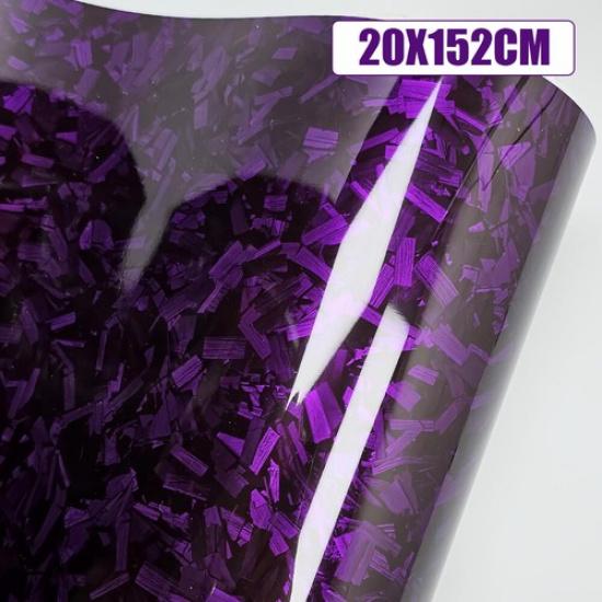 20*152cm Glossy Forged Texture Carbon Fiber Wrapping Sticker Waterproof Film