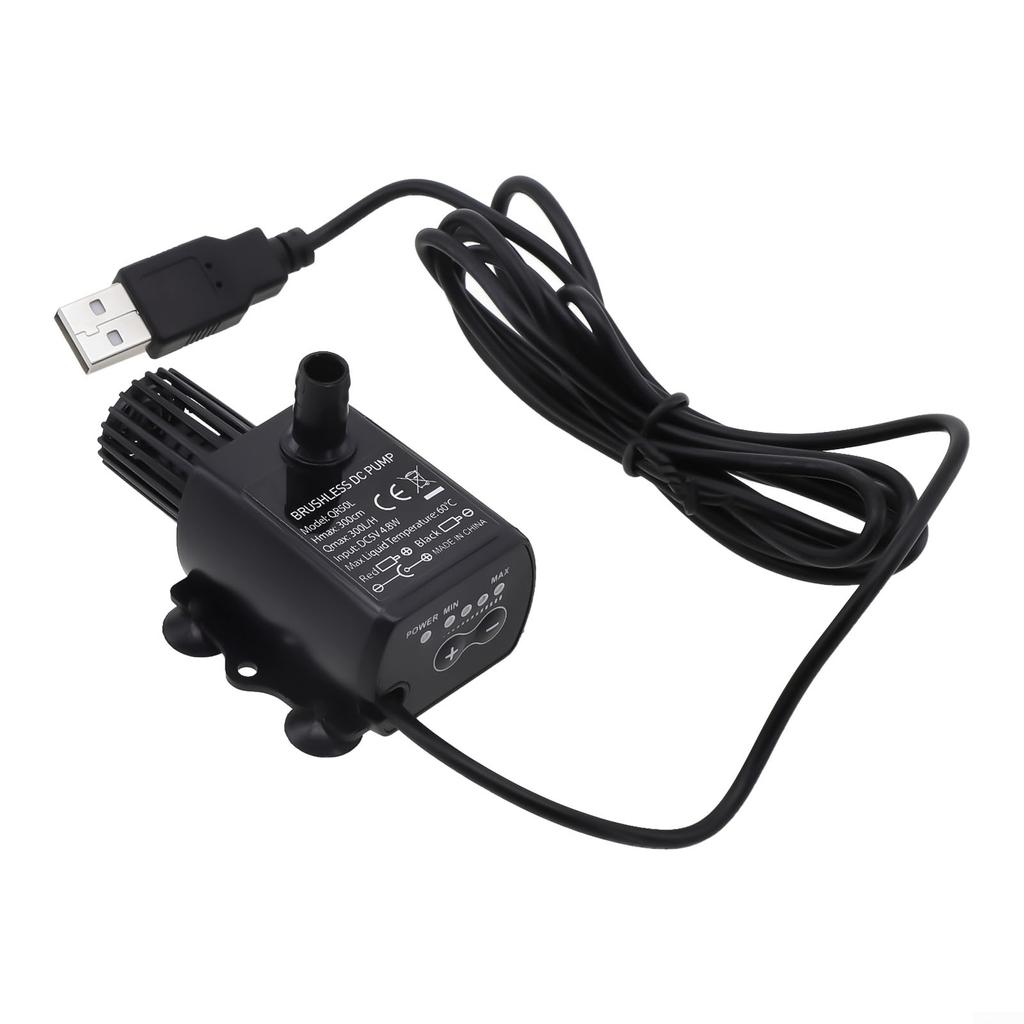 Mini USB DC5V 4.8W 300L/H Brushless Water Pump Waterproof Submersible Fountain
