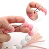 Silicone & Beech Wood Beaded Keychain Bracelet with Pendant