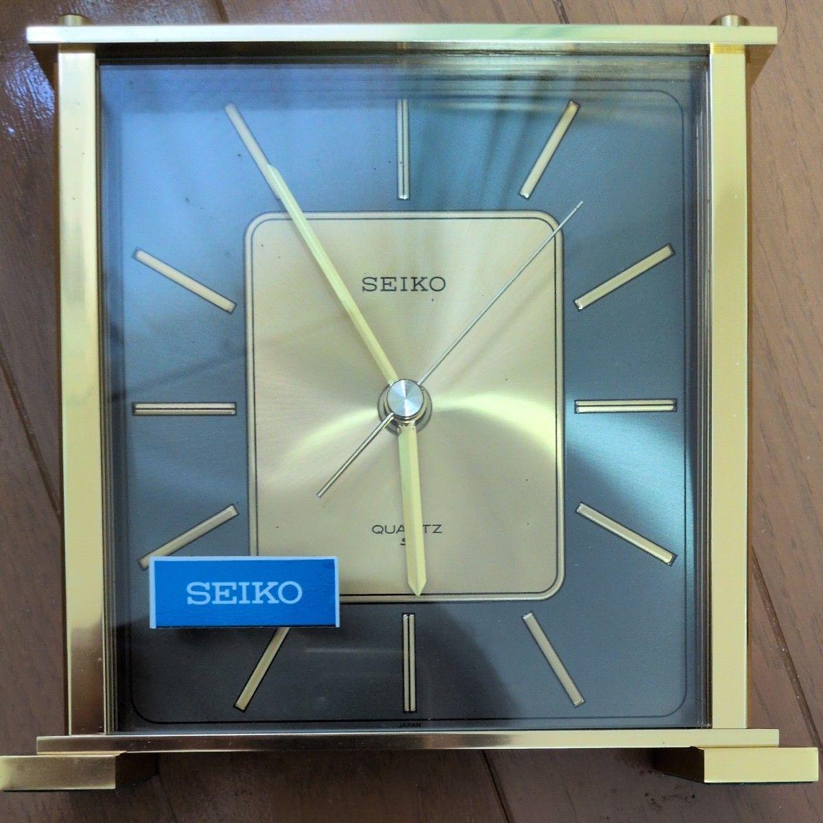 Used [Big Sale] SEIKO Table Clock Quartz Gold Retro Antique
