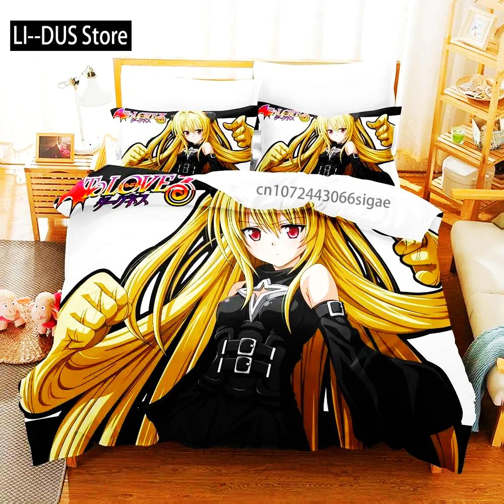 2024 Anime Adult Boys Bedspread Single Double Queen King Size To Love Ru Duvet Cover Bed Set Quilt Cover Pillowcase