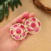Handmade flower stud earrings - Bohemian style ear rings accessory