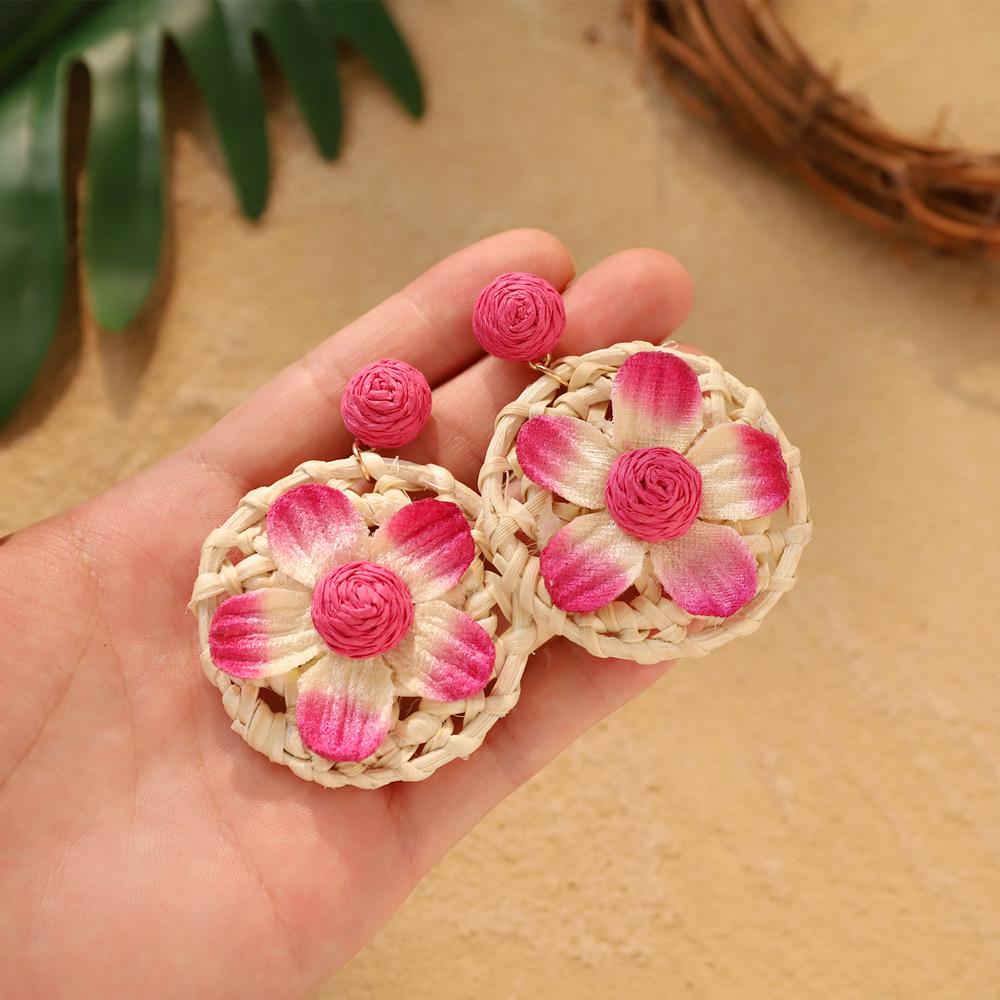 Handmade flower stud earrings - Bohemian style ear rings accessory