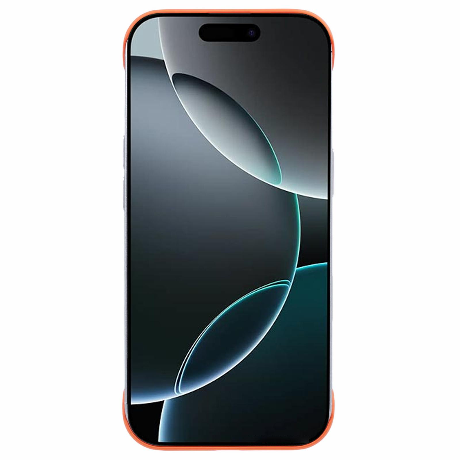 

For iPhone 16 Pro Case Hard PC Frameless Heat Dissipation Phone Cover Orange