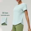 Plus Size Women's Quick-Dry Loose Fit Short Sleeve Running & Yoga T-Shirt