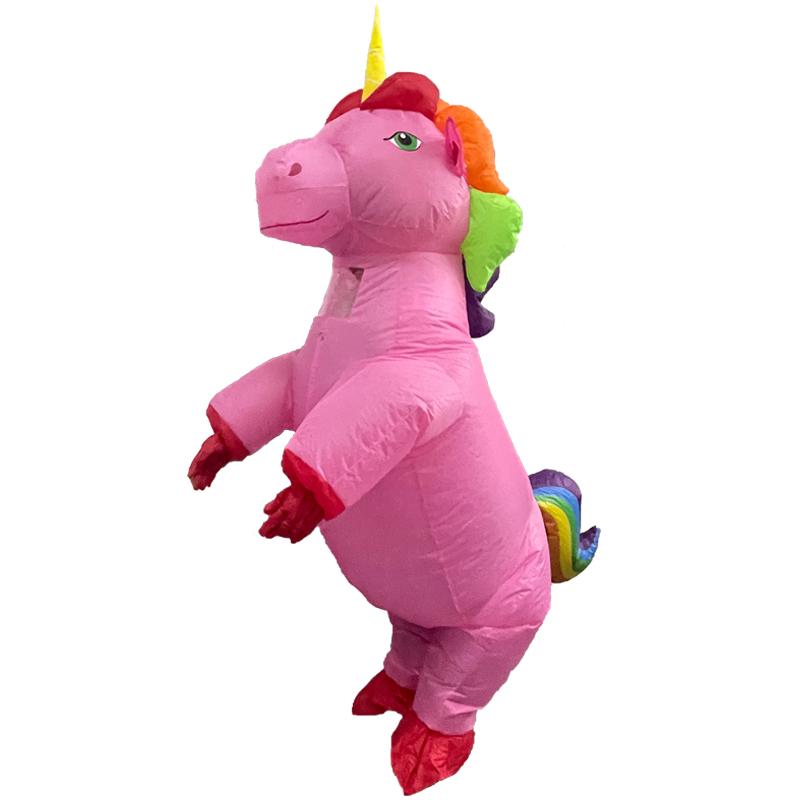 Kids Adult  Cute Unicorn Inflatable Costume Anime Suits Mascot Halloween Party Cosplay Costumes for Man Woman Boys Girls