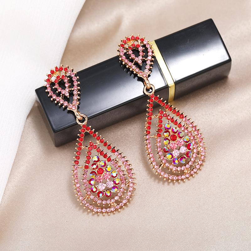 S925 silver needle niche baroque retro personalized crystal stud earrings women's fashion versatile long temperament earrings