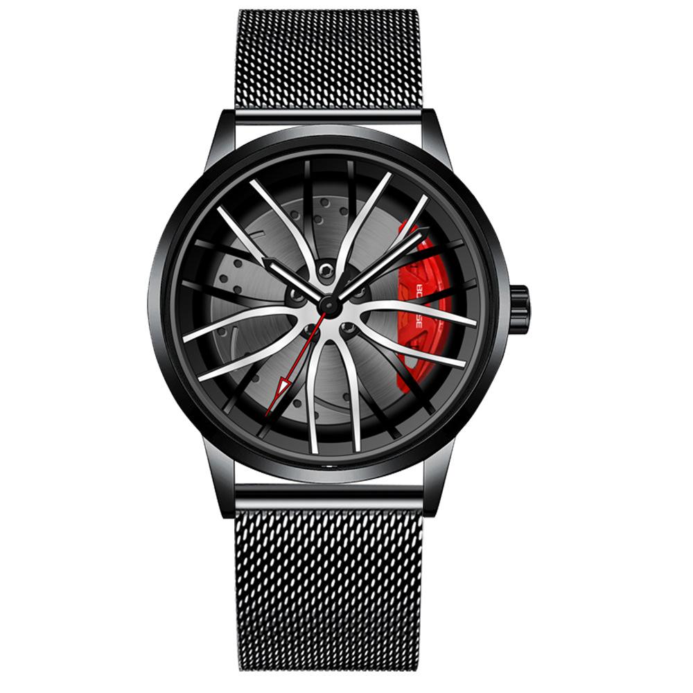 Boruse Trend Caliper Wheel Hub Watch Men S Waterproof Luminous Automatic Quartz Watch