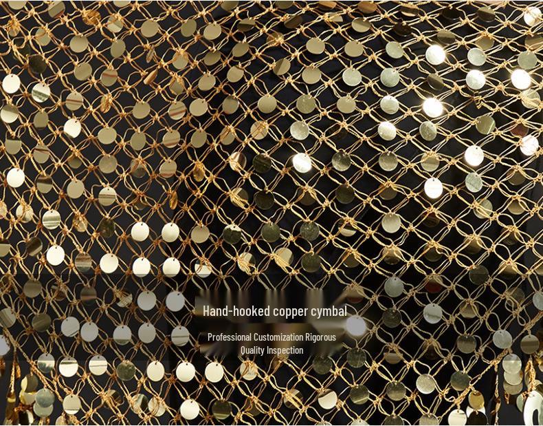 Dancer Cymbals Triangle Shawl & Mermaid Hip Scarf Belly Dance Costume with Waist Chain Accessory