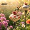Floral Bird Nectar Feeder Hummingbird Garden Stake, Vintage Ceramic Feeder, Flower Feeding Port, Outdoor for Backyard Lawn Deck Decor Colorful Shaped
