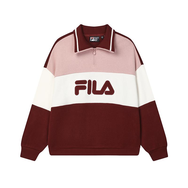 

New FILA Sweatshirt Women s Fairy Pink Wine Red F11W519204FWI S