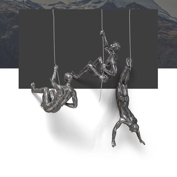 Creative Rock Climbing Sculpture Men Wall Hanging Decorations Resin Statue Crafts Home Furnishing Decoration Accessories