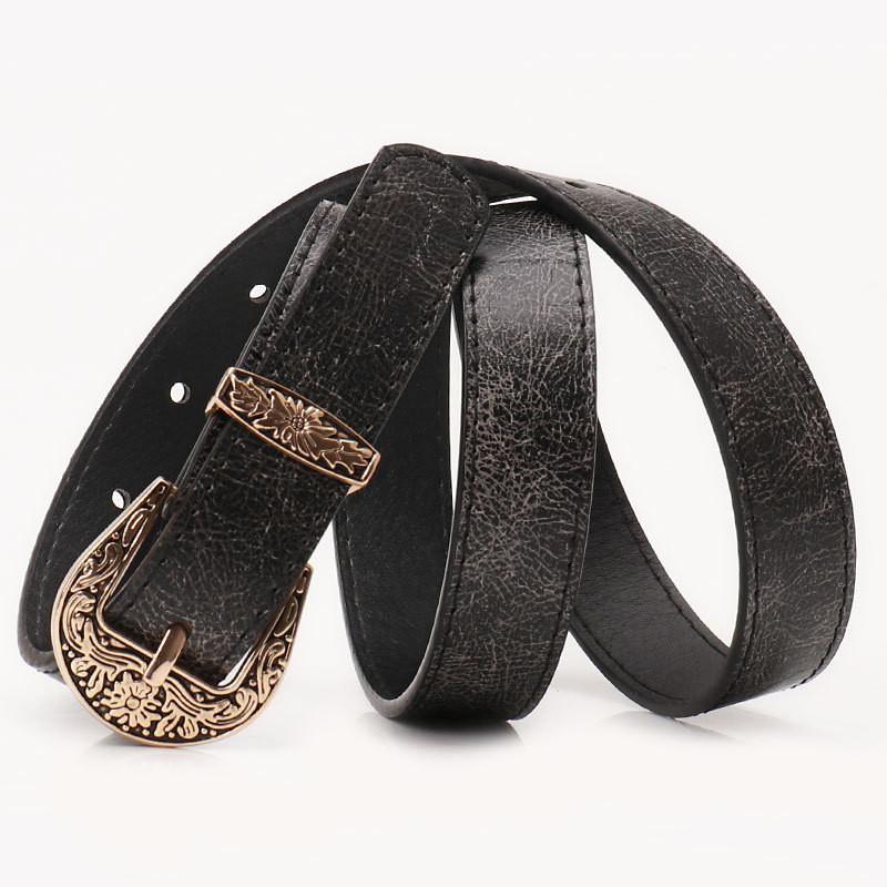 Stylish Vintage Womens Belt With Alloy Buckle And Customizable Fit For Daily Use