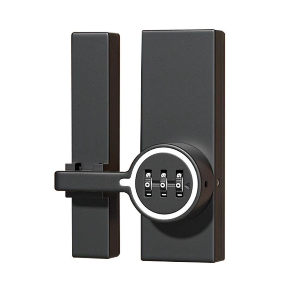 Zinc Alloy Password Door Lock Luminous 180 Degree Security Door Buckle Anti-theft 3-Digit Password Sliding Door Lock
