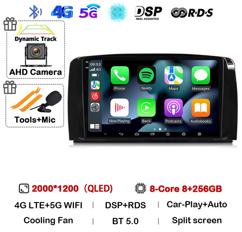 Android 14 Carplay For Mercedes Benz R-Class R Class W251 R280 R300 R320 2005-2017 Car Radio Multimedia Video Player GPS Stereo