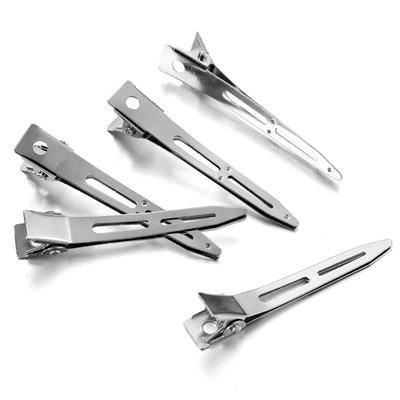 20Pcs/Lote 45 55mm Ferro Salão de Cabeleireiro Ferramentas Grampo de Cabelo Boca de Pato Em Forma de Base de Grampos de Cabelo DIY Suprimentos para Fazer Jóias