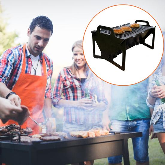 Slot Grill Collapsible BBQ Grill Tool-Free Setup Portable Camping Grills