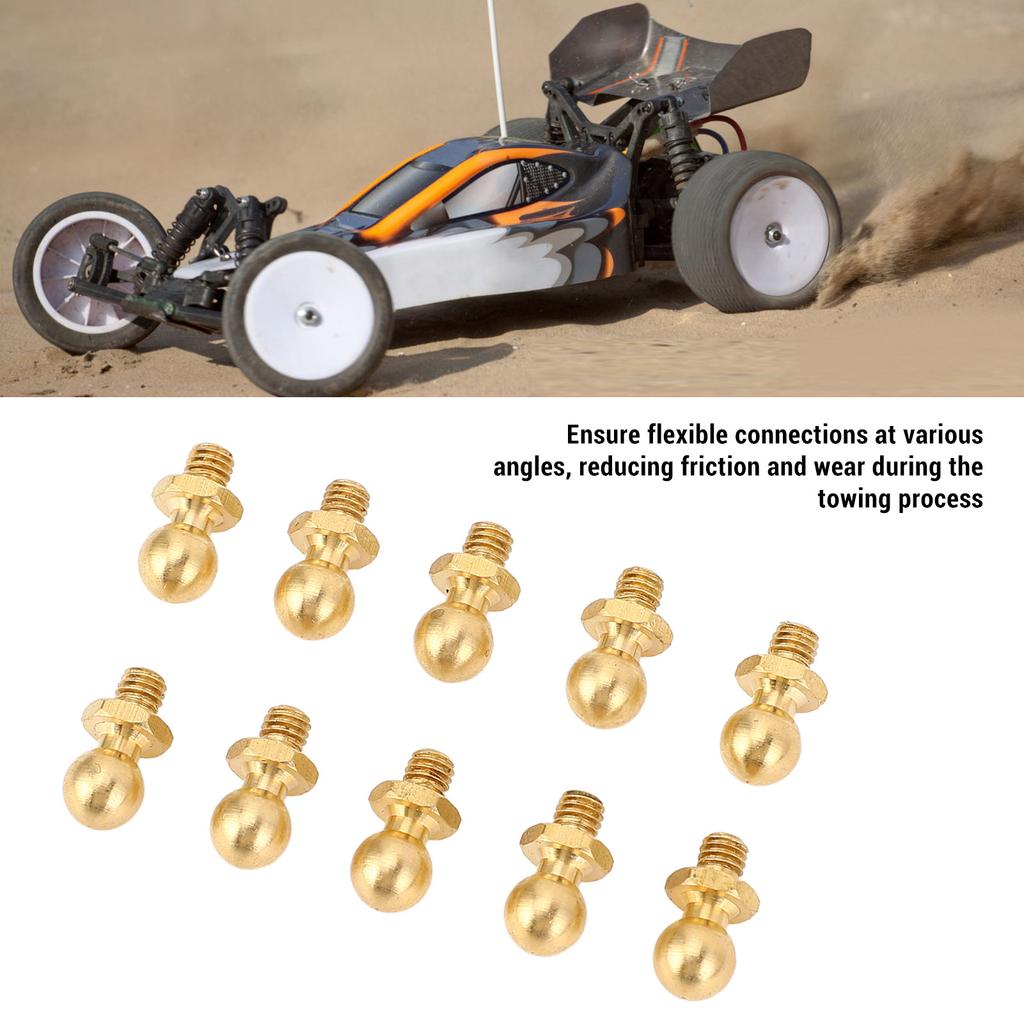 10 Pcs M3 Ball Head Screw Brass Fixing Spherical Screws for 1/10 1/24 1/18 Model Car