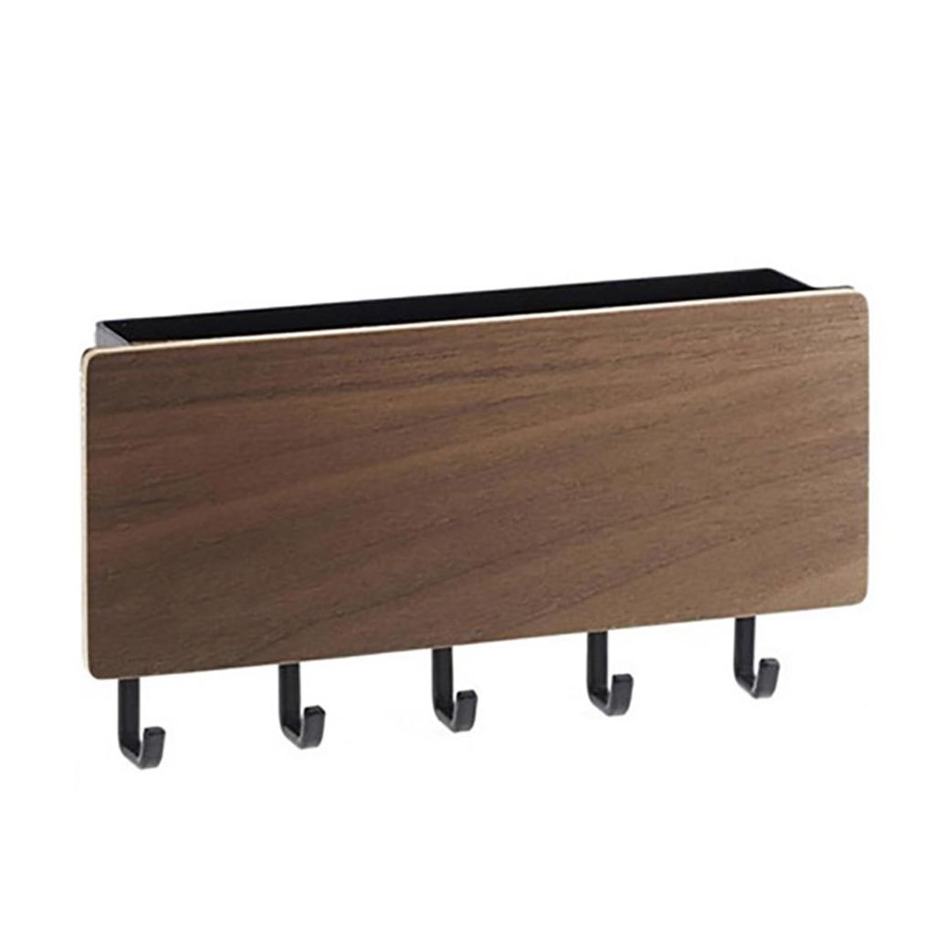 Hallway Wall Holder Wooden Punch Multifunctional Key Holder for Bag Hat Scarf