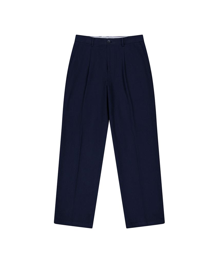 PRODESHIRT Vintage Cotton Pique Single-Pleat Pants (Indigo Blue)
