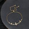 Elegant Butterfly Charm Bracelet for Women, Adjustable Sliding Crystal Bracelets with Micro Pave CZ Hollow-out Design