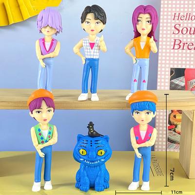 Kpop Demon Hunters Anime Doll Vinyl Toy Male Antagonist Character Model Vinyl Mask Set Clear Box Ornament Toy Birthday Gift