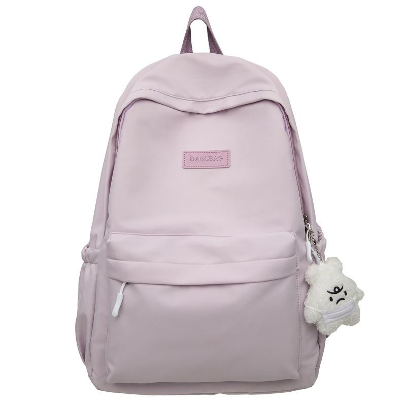 Damen Rucksack Neu Einfach Lässig Einfarbige Kleine Frische Stil Große Kapazität Schultasche Für Mittelschüler