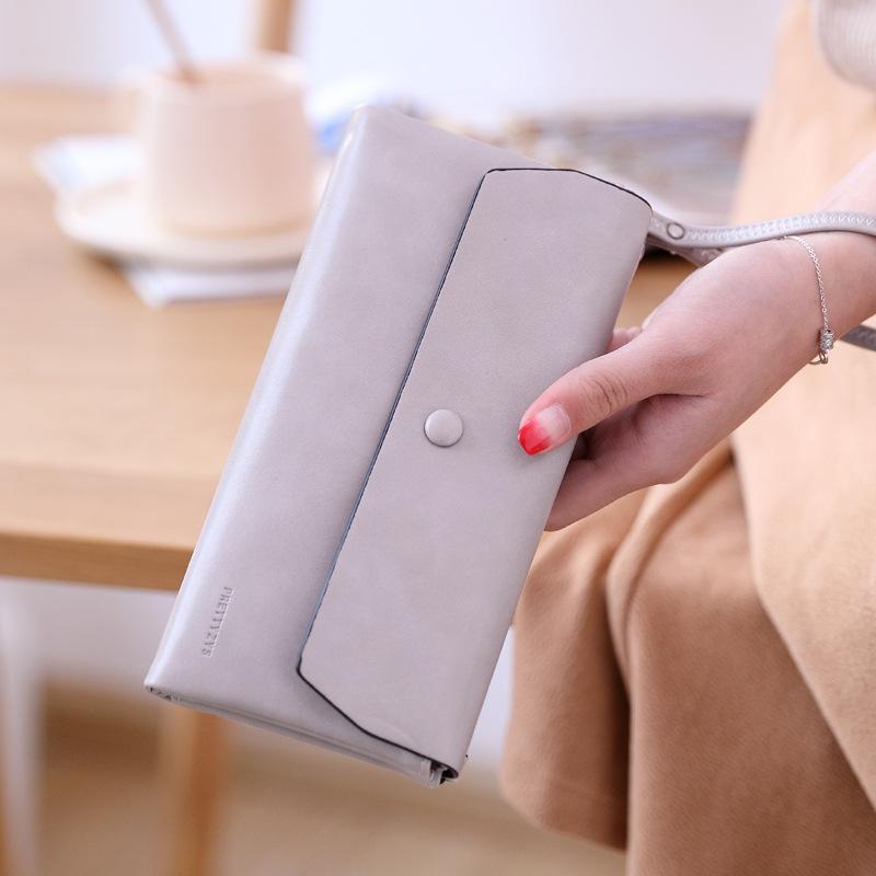 Portfel Damski Zapinany na Zamek Składany Wiele Przegródek na Karty Duża Pojemność Damska Torebka