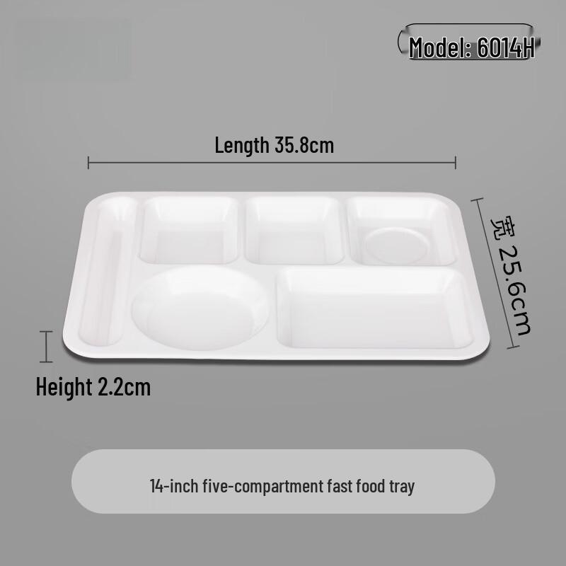 Melamine 5-Compartment Canteen Tray